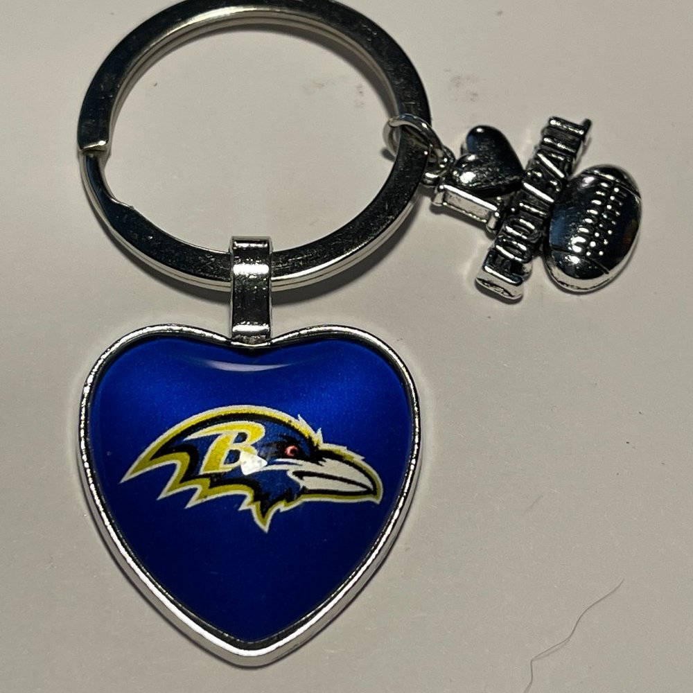 BALTIMORE RAVENS NFL I Love Football Heart Key Ring !!!NEW!!!
